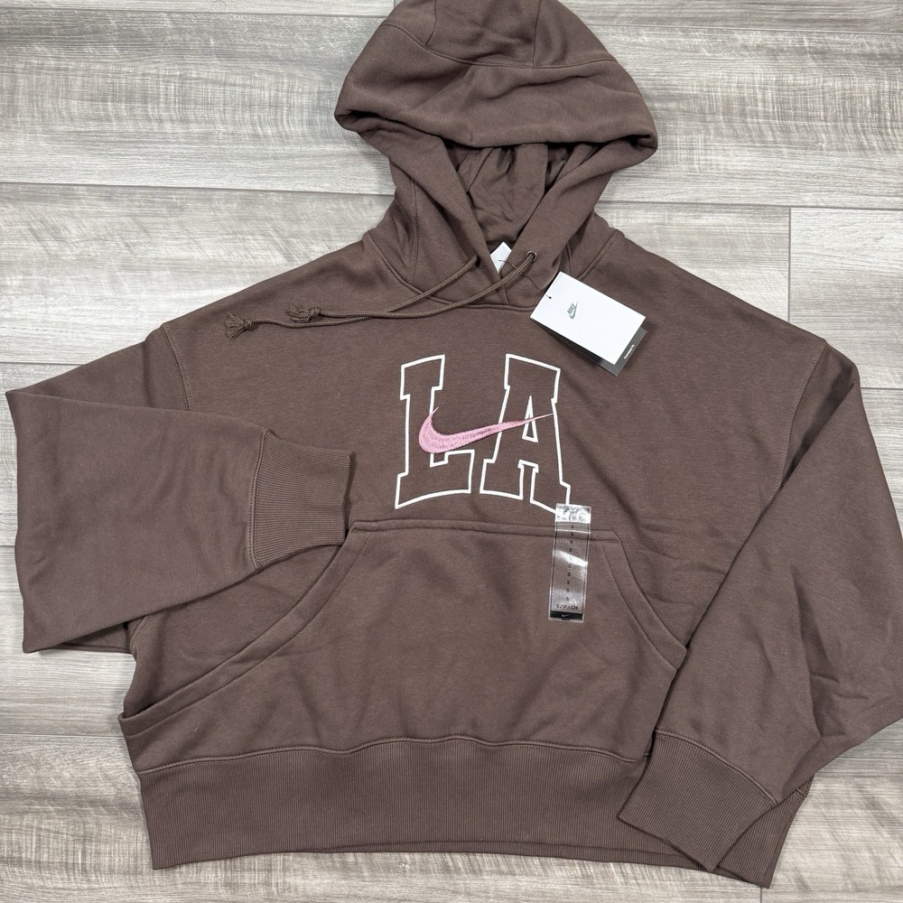 Nike Sportswear Phoenix Fleece Womens Oversized Hoodie HQ3024 LA Brown SMALL NEW - Picture 1 of 10